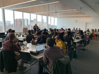 Students attend a CAPP Lunch lecture with Harris Senior Fellow Michael Nutter, former Mayor of Philadelphia